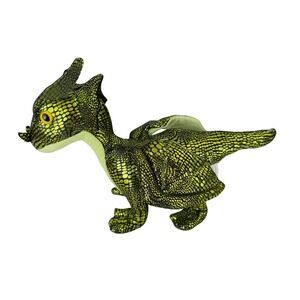 Green Metallic Scaly Dragon Plush Stuffed Animal 15 inch
